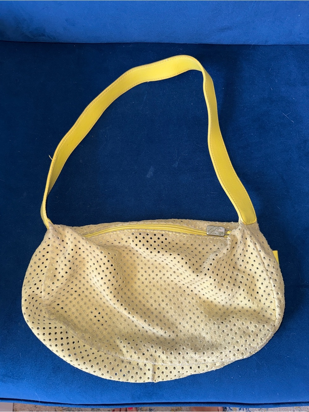 Furla Yellow Perforated Shoulder Bag